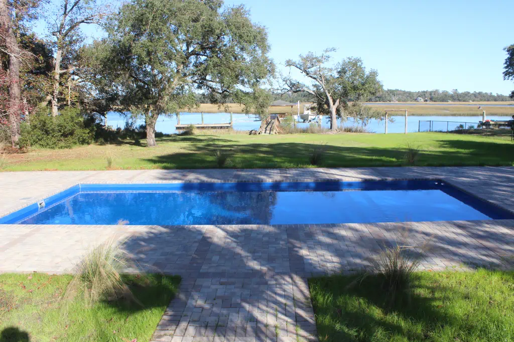 Completed pool installation project